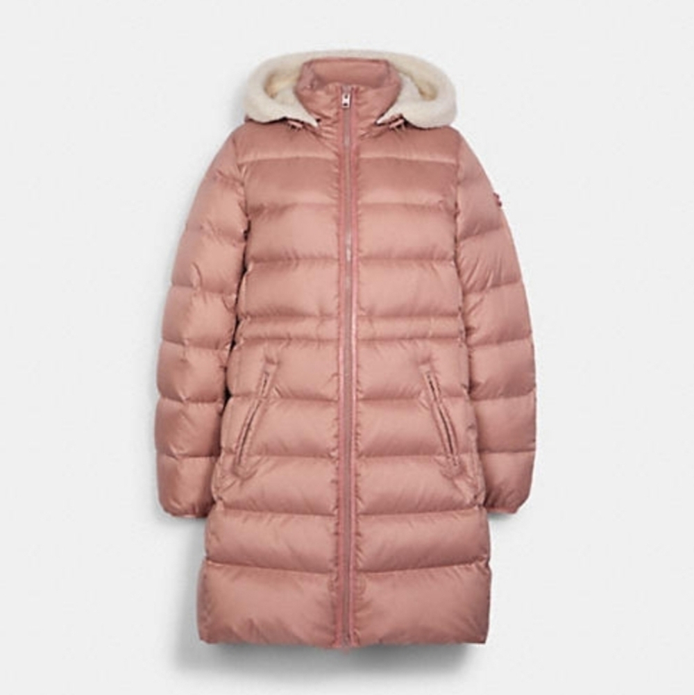 Coach Pink Puffer Jacket